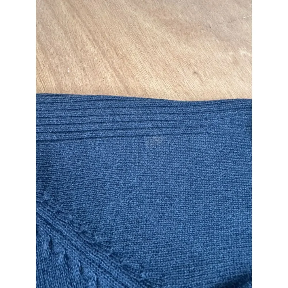 Columbia Men’s V-Neck Sweater Large Navy Blue Cotton Knit Pullover
